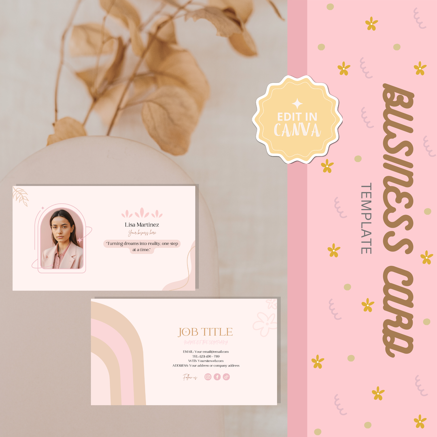 Business Card Aesthetic Pink