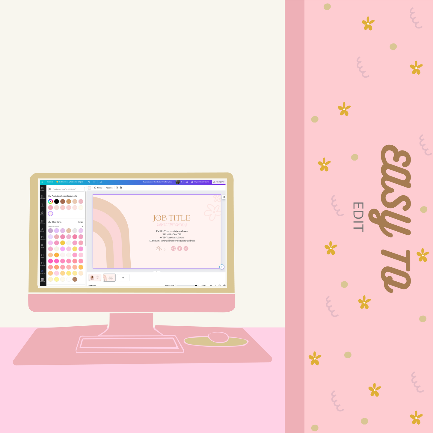 Business Card Aesthetic Pink