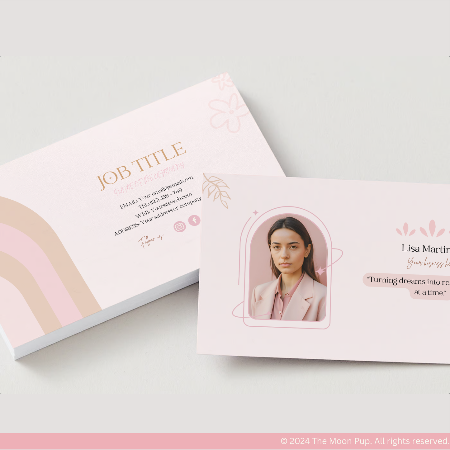 Business Card Aesthetic Pink