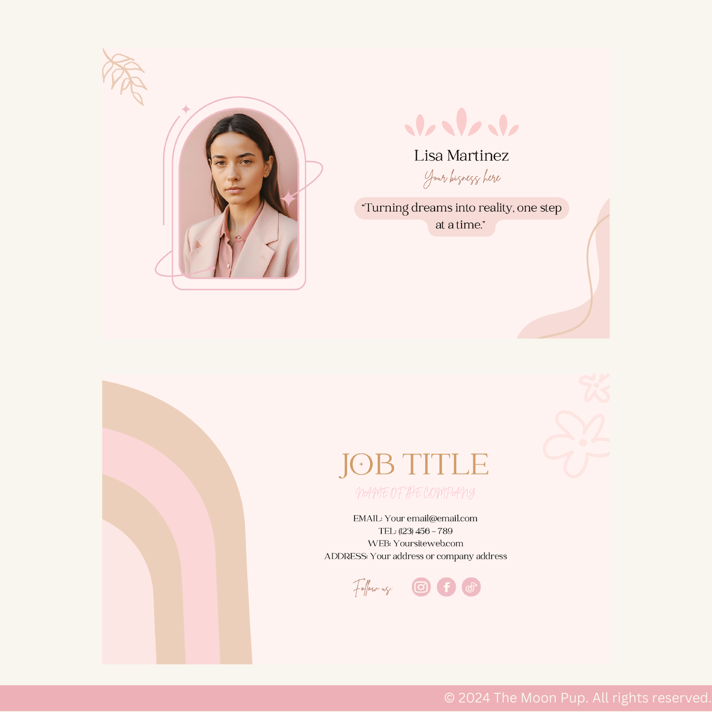 Business Card Aesthetic Pink