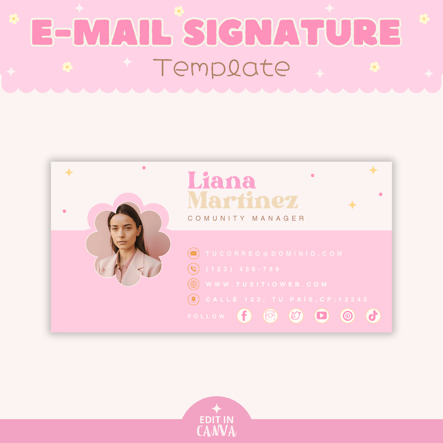 Firma de correo electrónico en forma de flor
