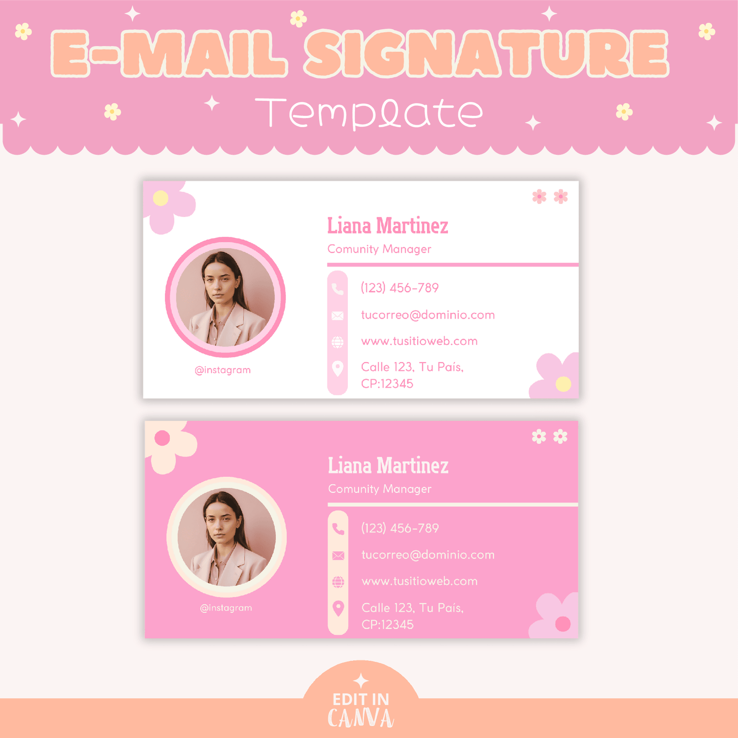 Firma de correo electrónico Flor rosa