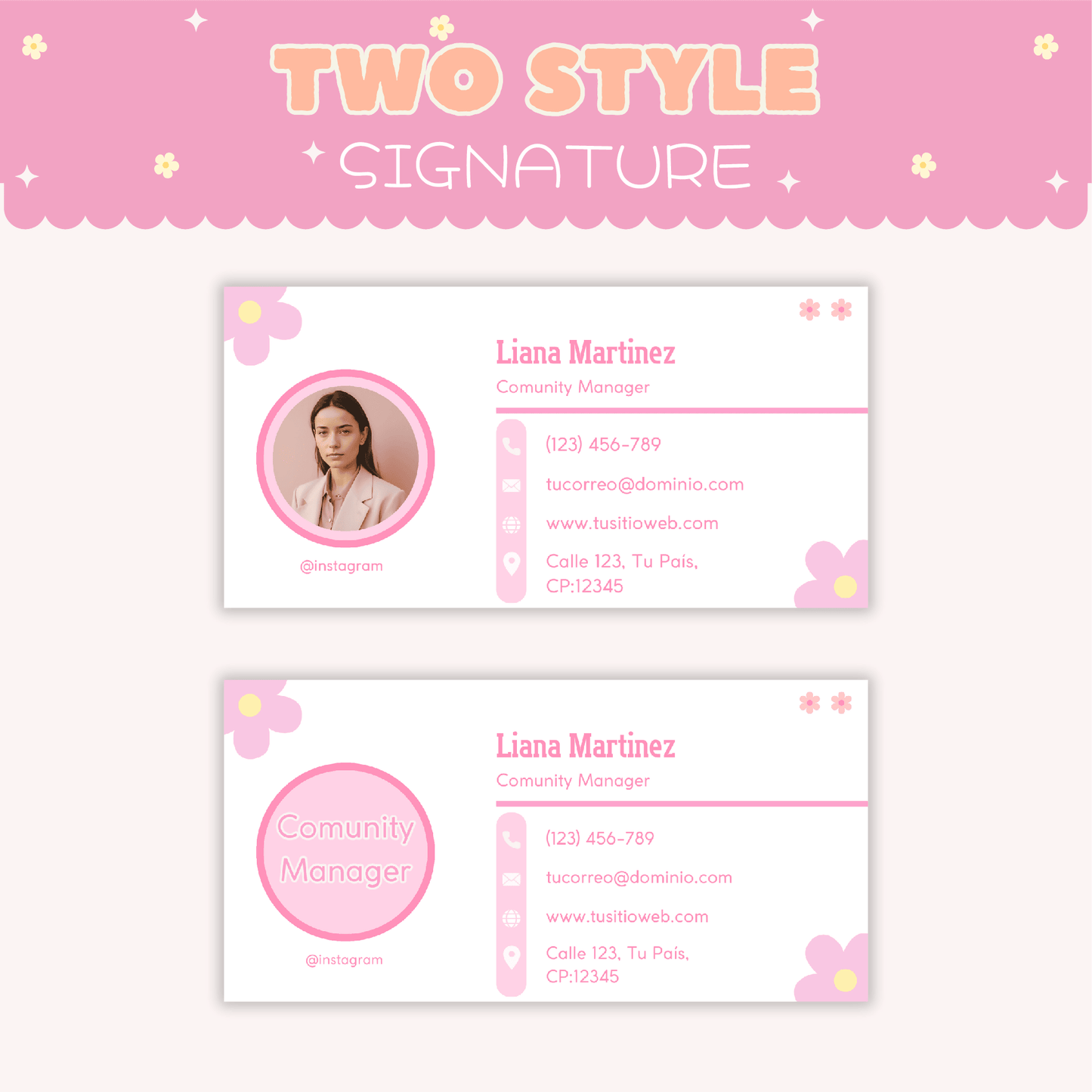 Firma de correo electrónico Flor rosa