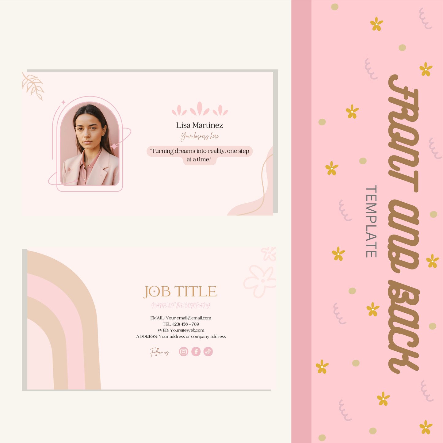 Business  Card Aesthetic Pink