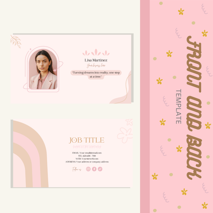 Business  Card Aesthetic Pink