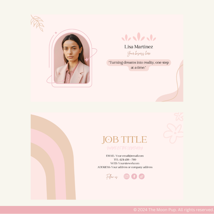 Business  Card Aesthetic Pink