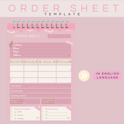 Order Sheet Pink and Beige